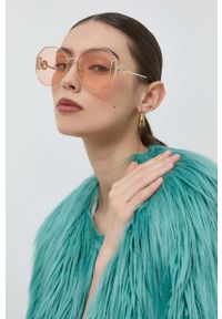 Gucci okulary przeciwsłoneczne GG1206SA damskie kolor złoty. Kształt: okrągłe. Kolor: złoty #1