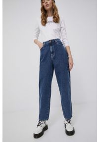 Tommy Jeans jeansy bawełniane damskie high waist. Stan: podwyższony. Kolor: niebieski