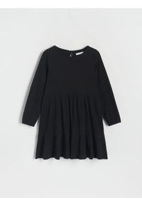 Reserved - Bawełniana sukienka - czarny. Kolor: czarny. Materiał: bawełna #1