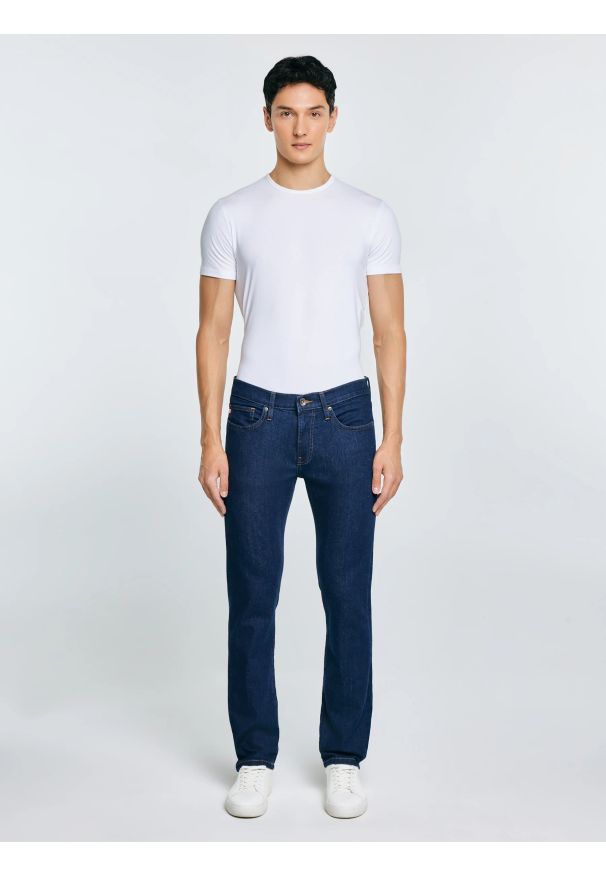 Big-Star - Jeansy męskie dopasowane granatowe Terry 556. Stan: obniżony. Kolor: niebieski. Styl: klasyczny