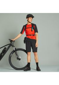 ROCKRIDER - Koszulka rowerowa MTB Rockrider Expl 500. Kolor: czerwony, wielokolorowy, czarny. Materiał: poliamid, materiał, poliester, elastan. Sezon: lato