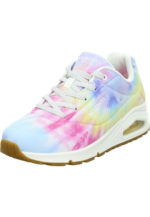 skechers - Buty do chodzenia damskie Skechers Hyped Hippie. Zapięcie: sznurówki. Kolor: różowy. Materiał: materiał. Szerokość cholewki: normalna. Sport: turystyka piesza