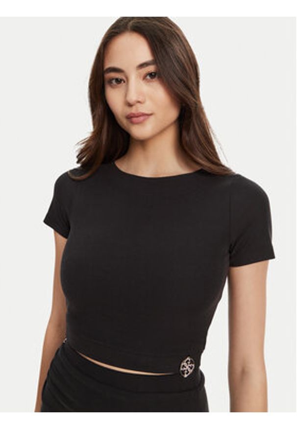 Guess T-Shirt W5YP14 KAQL2 Czarny Regular Fit. Kolor: czarny. Materiał: syntetyk