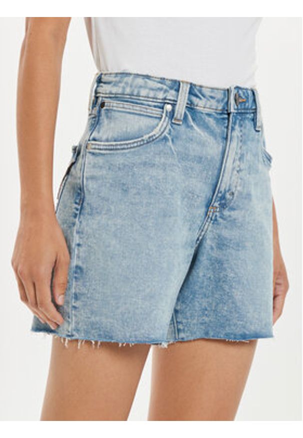 Wrangler Szorty jeansowe Hot Wheels 112357950 Niebieski Relaxed Fit. Kolor: niebieski. Materiał: bawełna