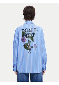 Desigual Koszula Dont Do It 25SWCW16 Niebieski Loose Fit. Kolor: niebieski. Materiał: bawełna #2