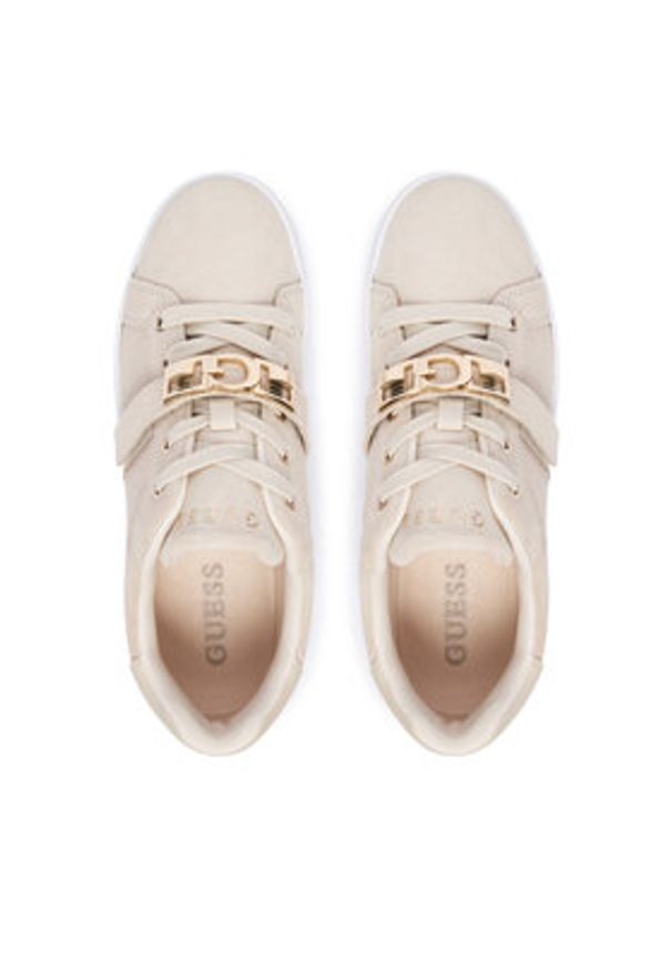 Guess Sneakersy FLTJM2 SUE12 Beżowy. Kolor: beżowy. Materiał: zamsz, skóra