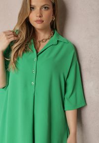 Renee - Zielona Sukienka Kassaleia. Kolekcja: plus size. Kolor: zielony. Typ sukienki: dla puszystych. Styl: klasyczny. Długość: mini #2