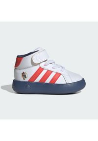 Adidas - Buty adidas x Disney Mickey and Friends Grand Court Mid Kids. Kolor: biały, czerwony, wielokolorowy, niebieski. Materiał: materiał. Wzór: motyw z bajki