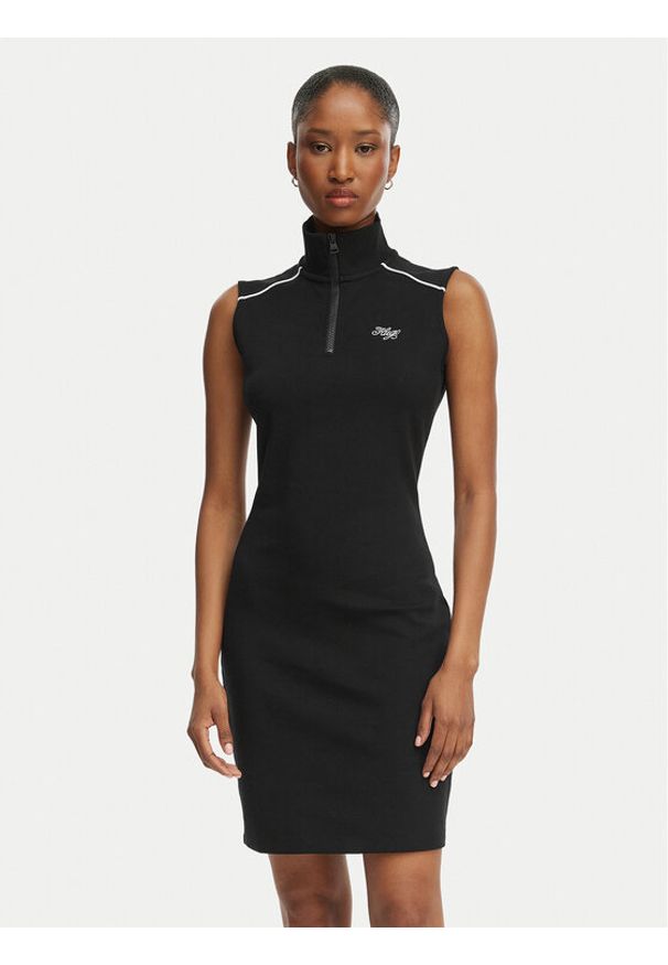 Hugo - HUGO Sukienka codzienna Nuzippo 50558614 Czarny Extra Slim Fit. Okazja: na co dzień. Kolor: czarny. Materiał: bawełna. Typ sukienki: proste. Styl: casual