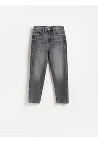 Reserved - Jeansy mom fit slim - szary. Kolor: szary
