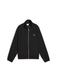 Puma - Damska kurta Style PUMA Black. Typ kołnierza: kołnierzyk stójkowy. Kolor: czarny. Materiał: guma. Wzór: nadruk. Sport: bieganie