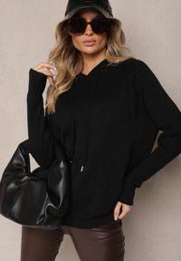 Renee - Czarny Sweter z Wiskozą i Kaszmirem oraz z Kapturem Nerolin. Okazja: na co dzień, na spacer. Typ kołnierza: kaptur. Kolor: czarny. Materiał: wiskoza, kaszmir. Styl: casual, elegancki #3