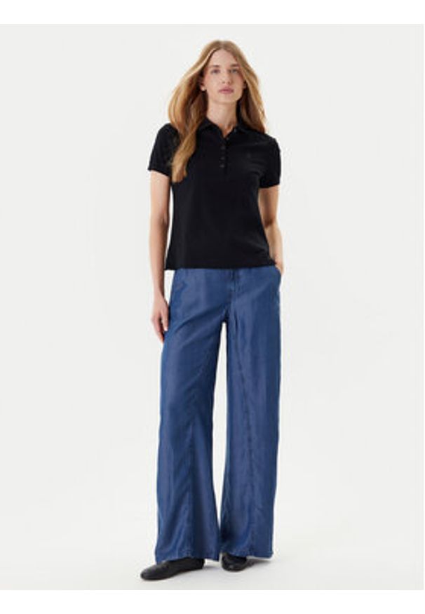 United Colors of Benetton - United Colors Of Benetton Polo 3TQJD300W Czarny Slim Fit. Typ kołnierza: polo. Kolor: czarny. Materiał: bawełna