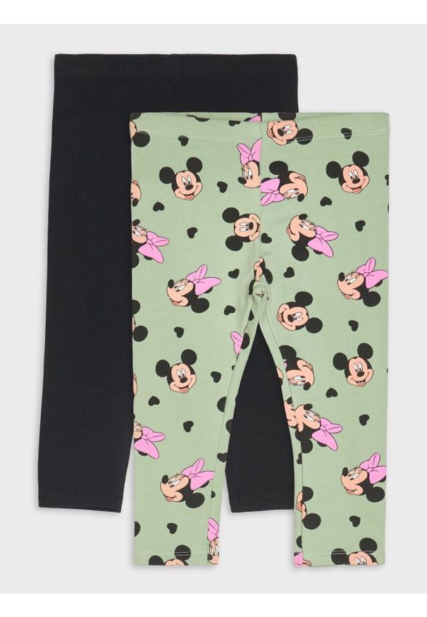 Sinsay - Legginsy 2 pack Minnie Mouse - zielony. Kolor: zielony. Wzór: motyw z bajki