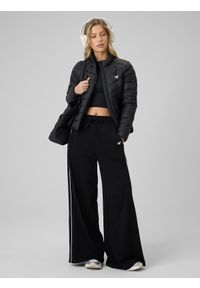 4f - 4F Kurtka z wypełnieniem syntetycznym damska - czarna M. Okazja: na co dzień. Typ kołnierza: kołnierzyk stójkowy. Kolor: czarny. Materiał: syntetyk. Styl: casual, sportowy #2