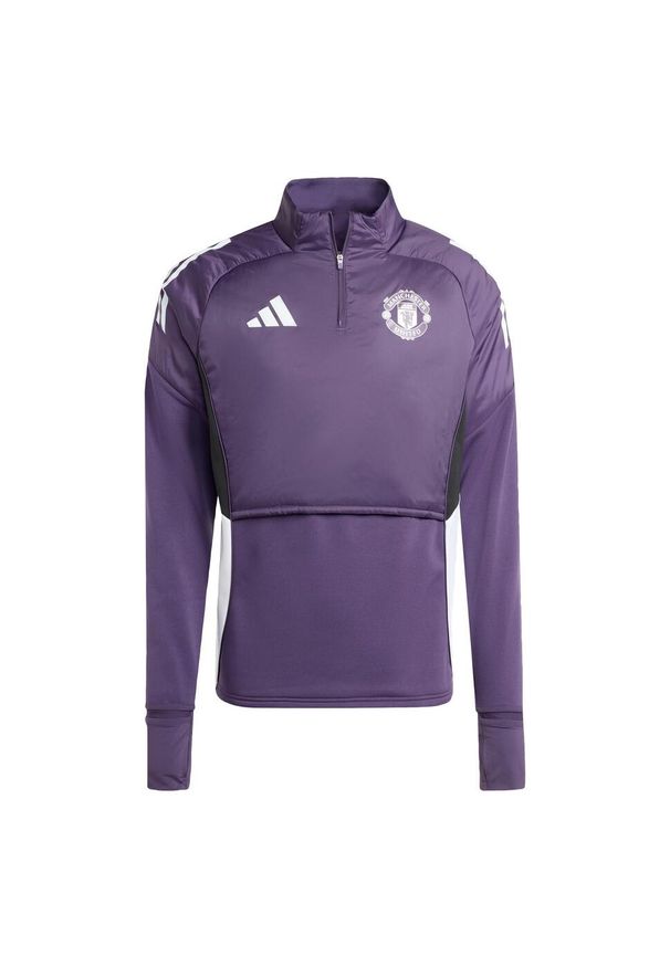 Adidas - Koszulka Manchester United Tiro 25 Competition Winterized. Kolor: wielokolorowy, fioletowy, biały, czarny. Materiał: dresówka. Sport: piłka nożna