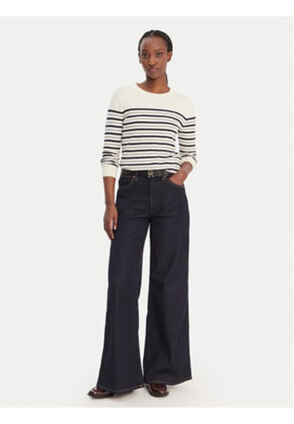 TOMMY HILFIGER - Tommy Hilfiger Sweter WW0WW44984 Beżowy Regular Fit. Kolor: beżowy. Materiał: syntetyk