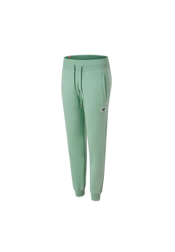 Spodnie New Balance WP23600SAE - zielone. Kolor: zielony. Materiał: guma, dresówka, bawełna