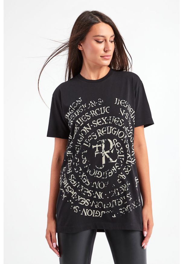 John Richmond - T-SHIRT OVER BARBIX JOHN RICHMOND. Materiał: bawełna. Długość rękawa: krótki rękaw. Długość: krótkie. Wzór: napisy