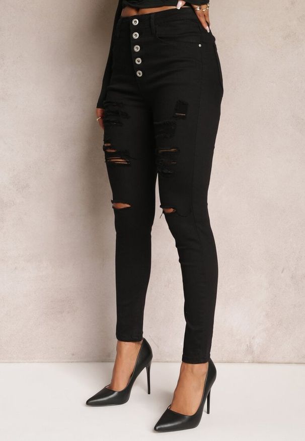 Renee - Czarne Jeansy Skinny z Wysokim Stanem Yholo. Stan: podwyższony. Kolor: czarny. Styl: klasyczny