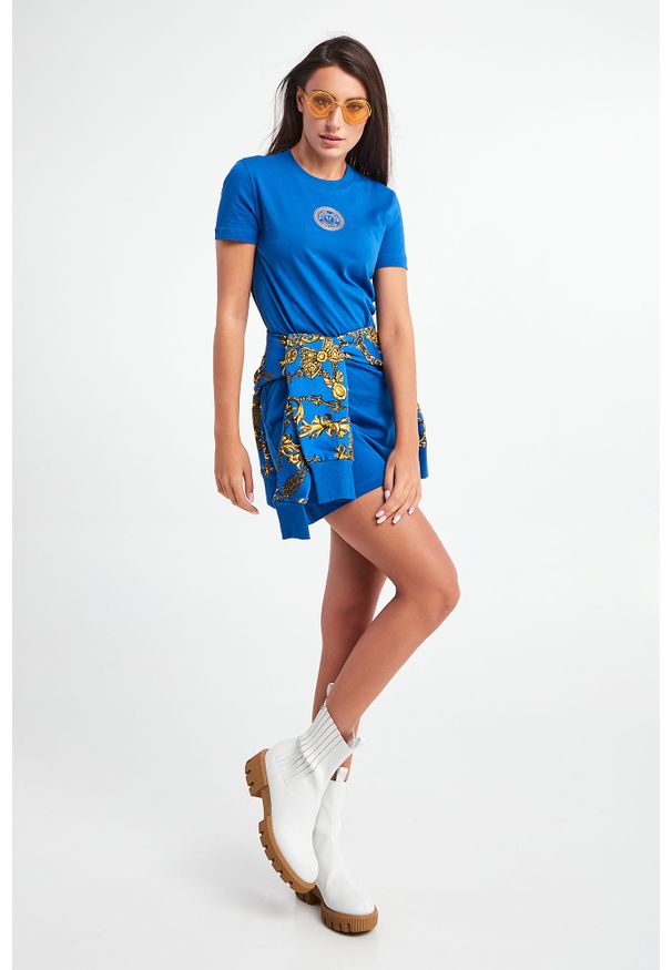 Versace Jeans Couture - SUKIENKA VERSACE JEANS COUTURE. Materiał: guma. Długość rękawa: krótki rękaw. Typ sukienki: dopasowane. Długość: mini