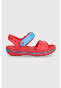 Crocs sandały Crocband 12856 kolor czerwony. Zapięcie: rzepy. Kolor: czerwony. Materiał: materiał, guma. Wzór: gładki #1