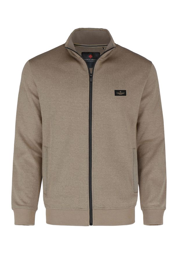 Volcano - Bluza ze stójką B-WILL. Okazja: na co dzień. Typ kołnierza: kołnierzyk stójkowy. Kolor: beżowy. Materiał: jeans, prążkowany, dzianina. Wzór: gładki. Styl: klasyczny, sportowy, casual