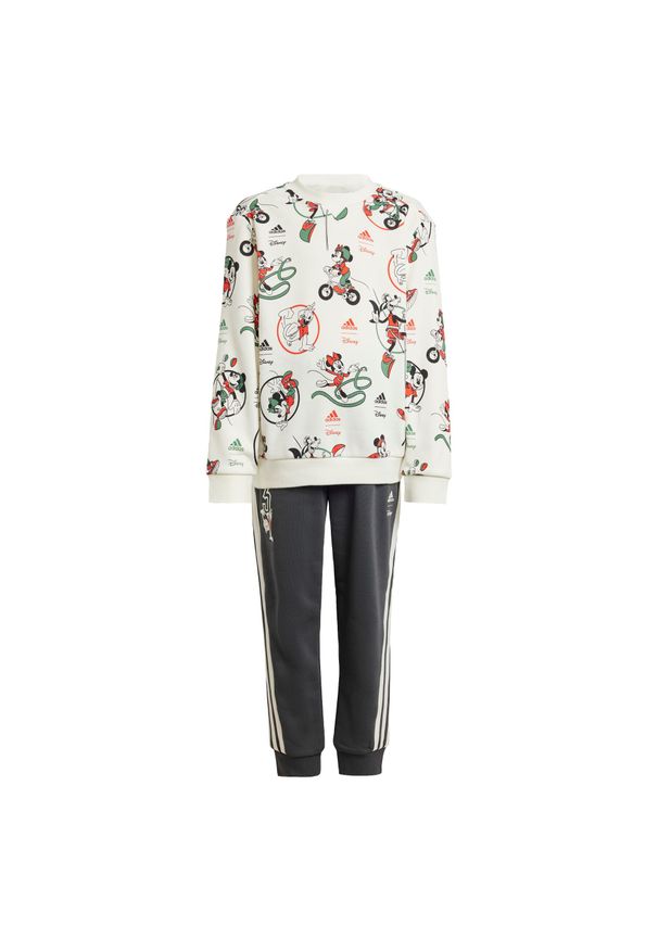 Adidas - Zestaw Disney Mickey Mouse. Okazja: na uczelnię. Kolor: biały, wielokolorowy. Materiał: dresówka. Wzór: motyw z bajki. Styl: sportowy
