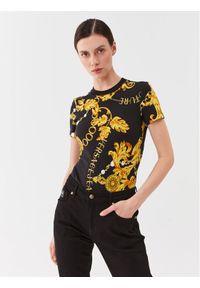 Versace Jeans Couture T-Shirt 75HAH608 Czarny Slim Fit. Kolor: czarny. Materiał: bawełna