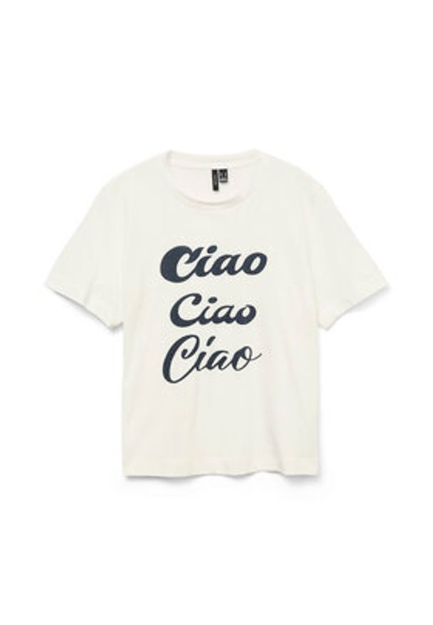 Vero Moda T-Shirt Sonna 10327143 Biały Regular Fit. Kolor: biały. Materiał: bawełna