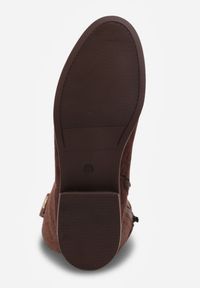 Renee - Brązowe Ażurowe Botki z Geometryczną Ozdobą Naeraste. Okazja: na co dzień. Kolor: brązowy. Materiał: jeans. Wzór: geometria, ażurowy, aplikacja. Styl: casual #8