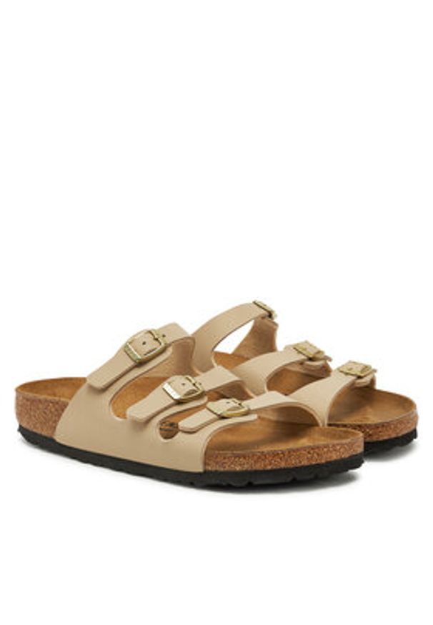 Birkenstock Klapki Florida 1029265 Écru. Kolor: kremowy. Materiał: skóra