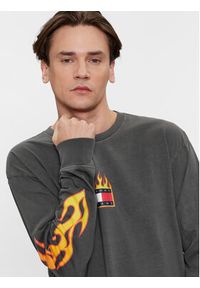 Tommy Jeans Longsleeve Burning Badge DM0DM17741 Szary Relaxed Fit. Kolor: szary. Materiał: bawełna. Długość rękawa: długi rękaw