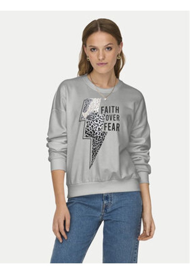 only - ONLY Bluza Runa 15313683 Szary Regular Fit. Kolor: szary. Materiał: bawełna