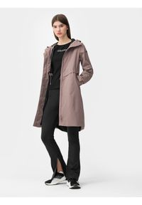 4f - Parka miejska membrana 8000 damska. Okazja: na co dzień. Kolor: brązowy. Materiał: materiał, tkanina, poliester. Styl: casual #2