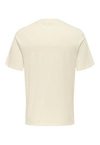 Only & Sons T-Shirt Magdy 22029454 Biały Regular Fit. Kolor: biały. Materiał: bawełna