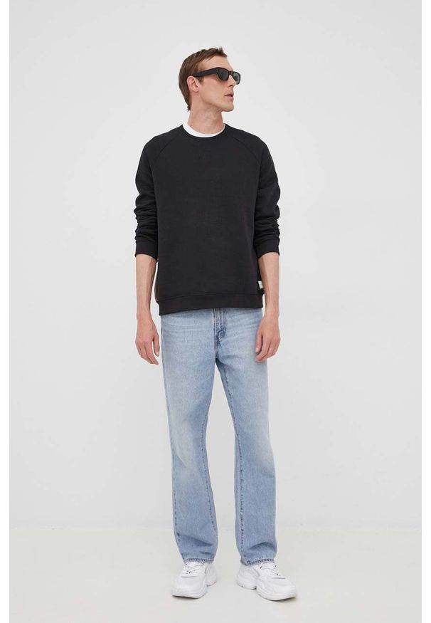 Paul Smith bluza z domieszką wełny męska kolor czarny gładka. Kolor: czarny. Materiał: wełna. Długość rękawa: raglanowy rękaw. Wzór: gładki