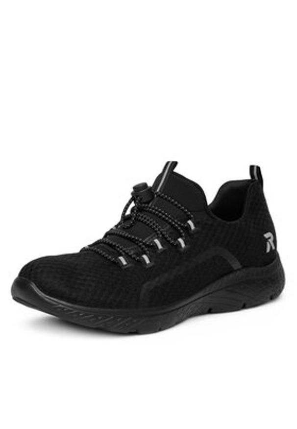 Rieker Półbuty M5070-00 Czarny. Kolor: czarny. Materiał: materiał