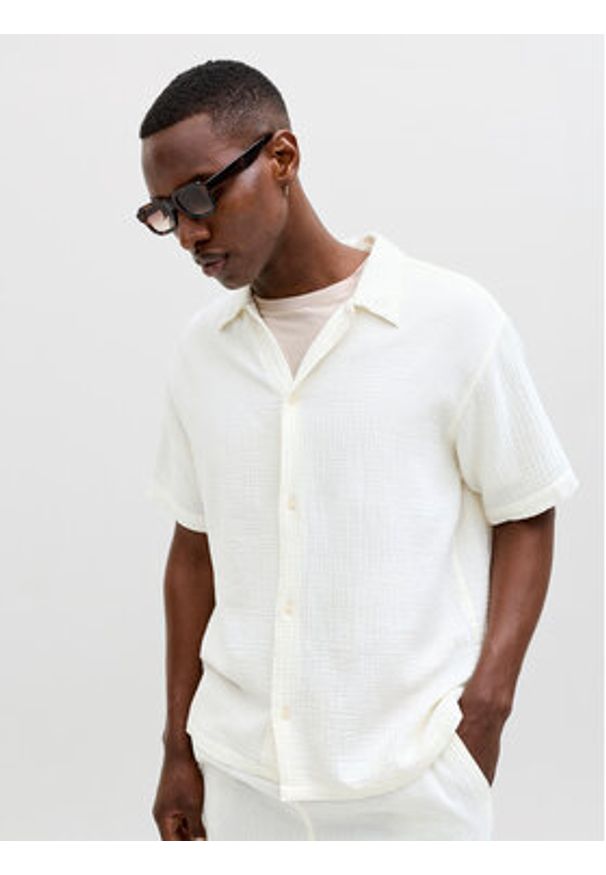 Jack & Jones Koszula Nantucket 12291812 Beżowy Regular Fit. Kolor: beżowy. Materiał: bawełna