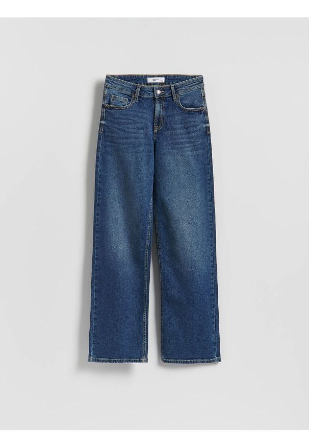 Reserved - Jeansy straight - granatowy. Kolor: niebieski