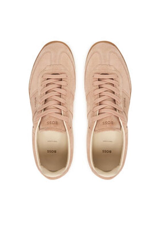 BOSS Sneakersy Brenta 50536645 Różowy. Kolor: różowy. Materiał: skóra, zamsz