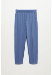 mango - Mango Spodnie Amelie damskie joggery medium waist. Kolor: niebieski. Materiał: tkanina, włókno #2