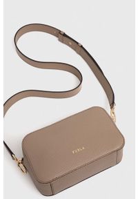 Furla torebka skórzana kolor beżowy. Kolor: beżowy. Materiał: skórzane. Rodzaj torebki: na ramię #6