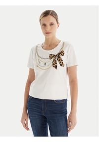 Fracomina T-Shirt FR25WT3004J40108 Biały Regular Fit. Kolor: biały. Materiał: bawełna