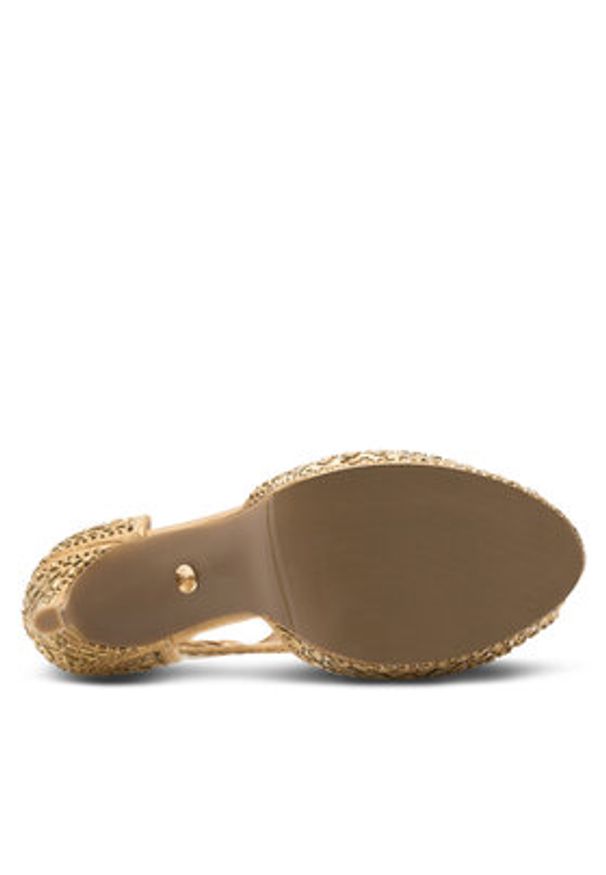 Nine West Sandały NISA SY015-1NW Złoty. Kolor: złoty. Materiał: materiał