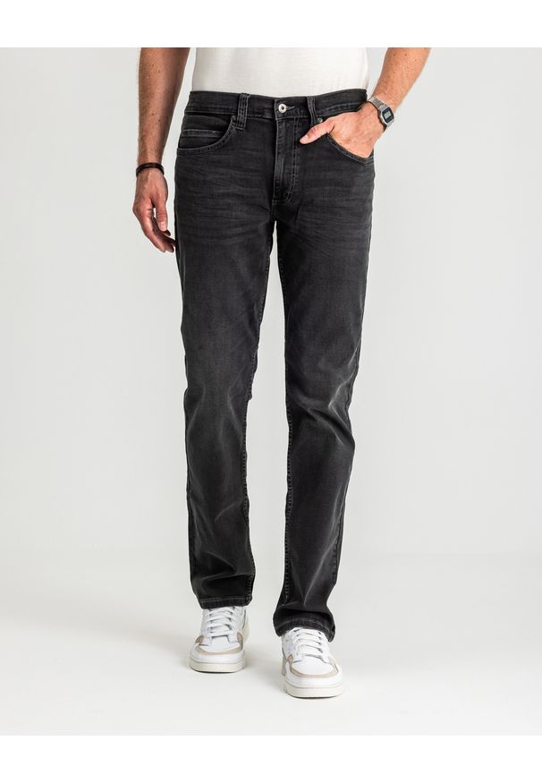 Mustang - Męskie Spodnie Jeansowe MUSTANG Tramper Straight Denim Black 1016083 4000 803