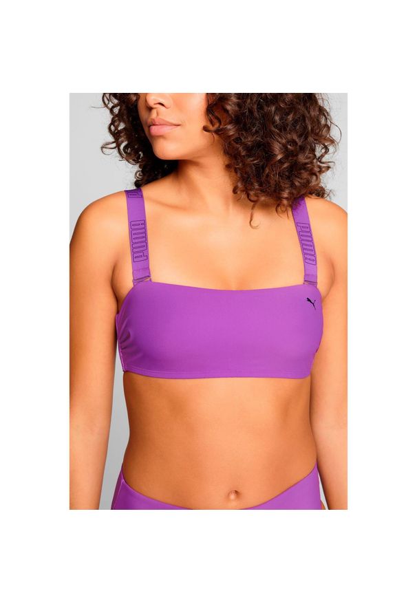 Puma - Góra od bikini Bandeau w kolorze fioletowym. Kolor: fioletowy. Materiał: poliester
