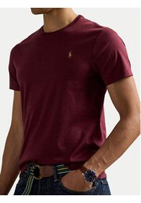 Polo Ralph Lauren T-Shirt 710740727098 Bordowy Custom Slim Fit. Typ kołnierza: polo. Kolor: czerwony. Materiał: bawełna #5