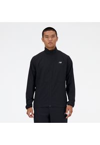 Kurtka męska New Balance MJ41062BK – czarna. Okazja: na co dzień. Typ kołnierza: kołnierzyk stójkowy. Kolor: czarny. Materiał: poliester, materiał. Styl: casual. Sport: fitness #1