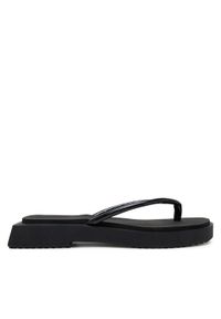Calvin Klein Jeans Japonki Sq Low Wedge Sandal Stitch YW0YW01716 Czarny. Kolor: czarny. Materiał: skóra